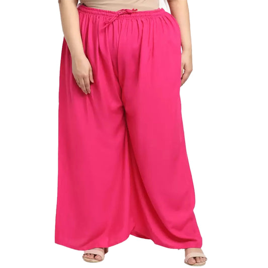Trendy Plus Size Flared Fit Viscose Rayon Palazzo Trousers