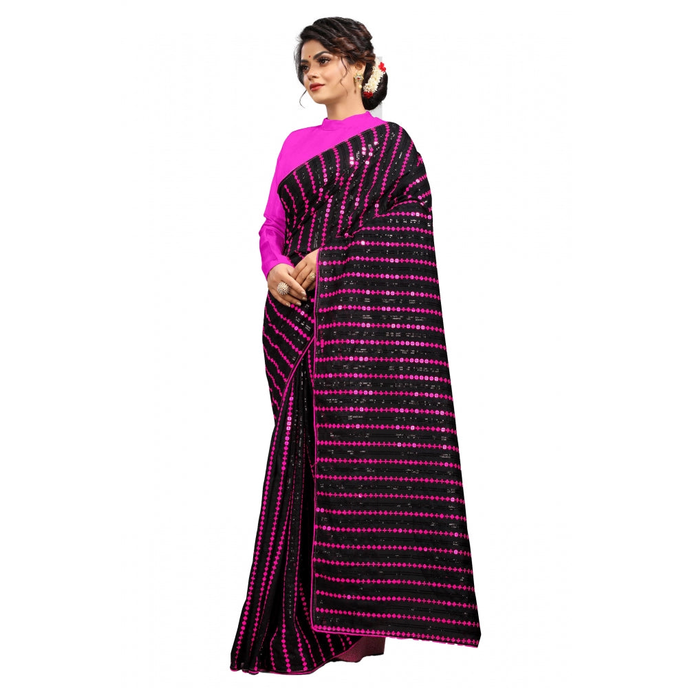 Elegant Vichitra Saree with Blouse piece