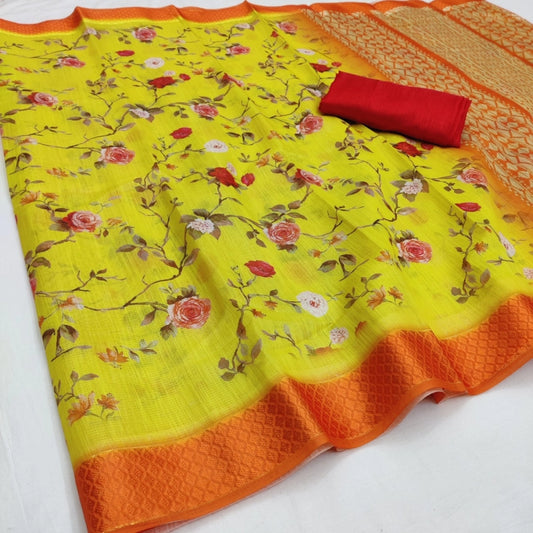 Gorgeous Cotton Blend Digital Printed Saree