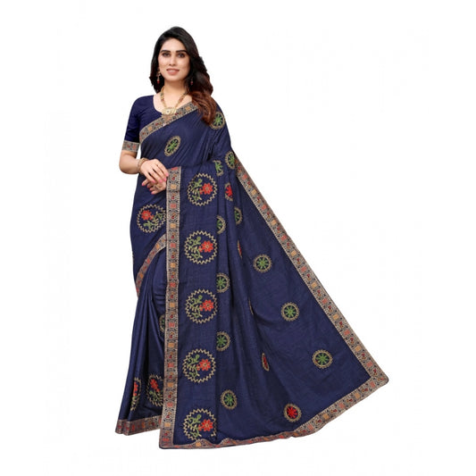 Gorgeous Vichitra Silk Embroidery Saree