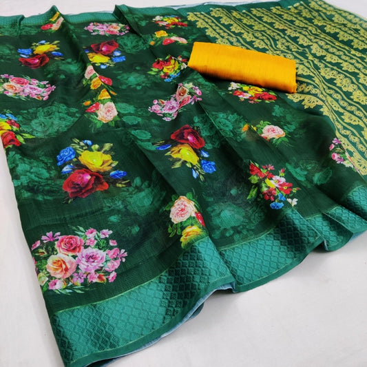 Gorgeous Cotton Blend Digital Printed Saree