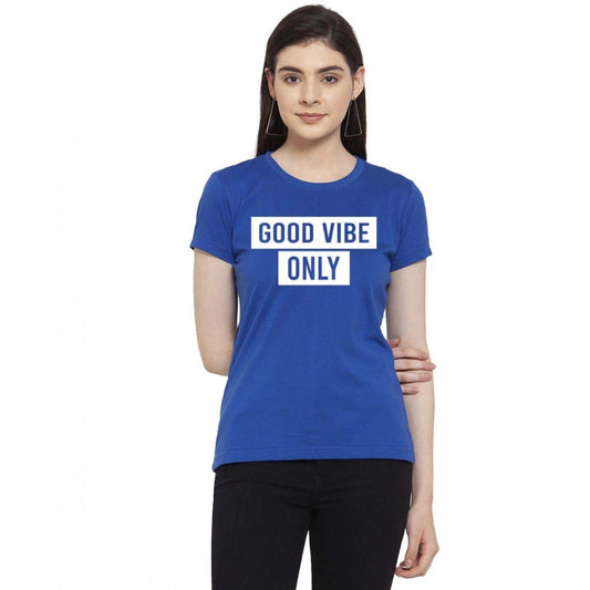 Versatile Cotton Blend Good Vibe Only Printed T Shirt