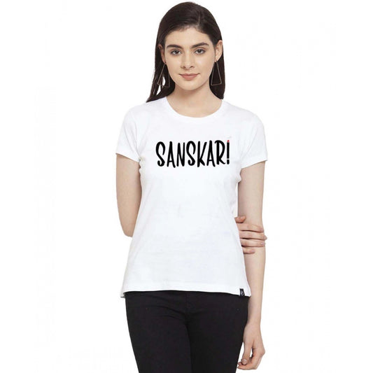 Versatile Cotton Blend Sanskari Printed T Shirt
