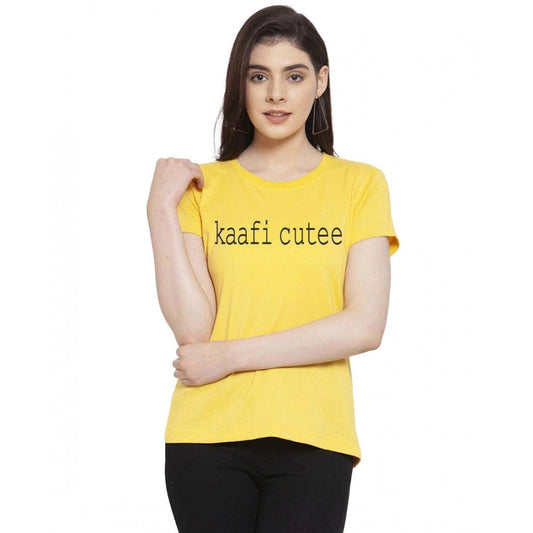 Versatile Cotton Blend Kaafi Cutee Printed T Shirt