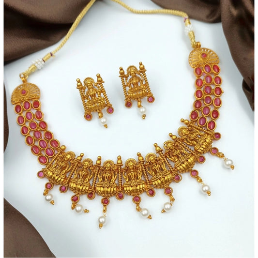 Unique Gold Plated Necklace and Earrings Set