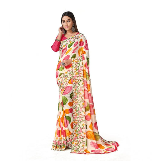 Voguish Poly Georgette Printed Saree Without Blouse piece