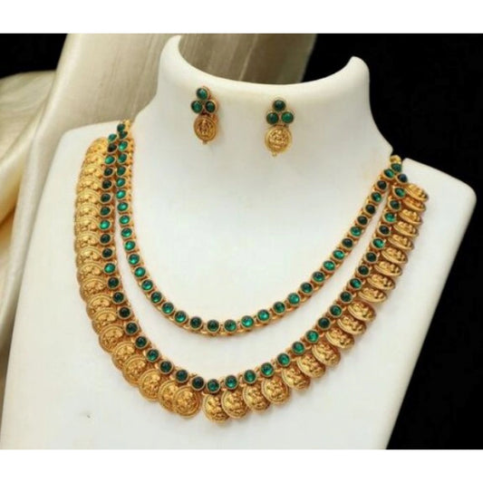 Traditional Ethnic Double Line Laxmi Coin Jewellery Set