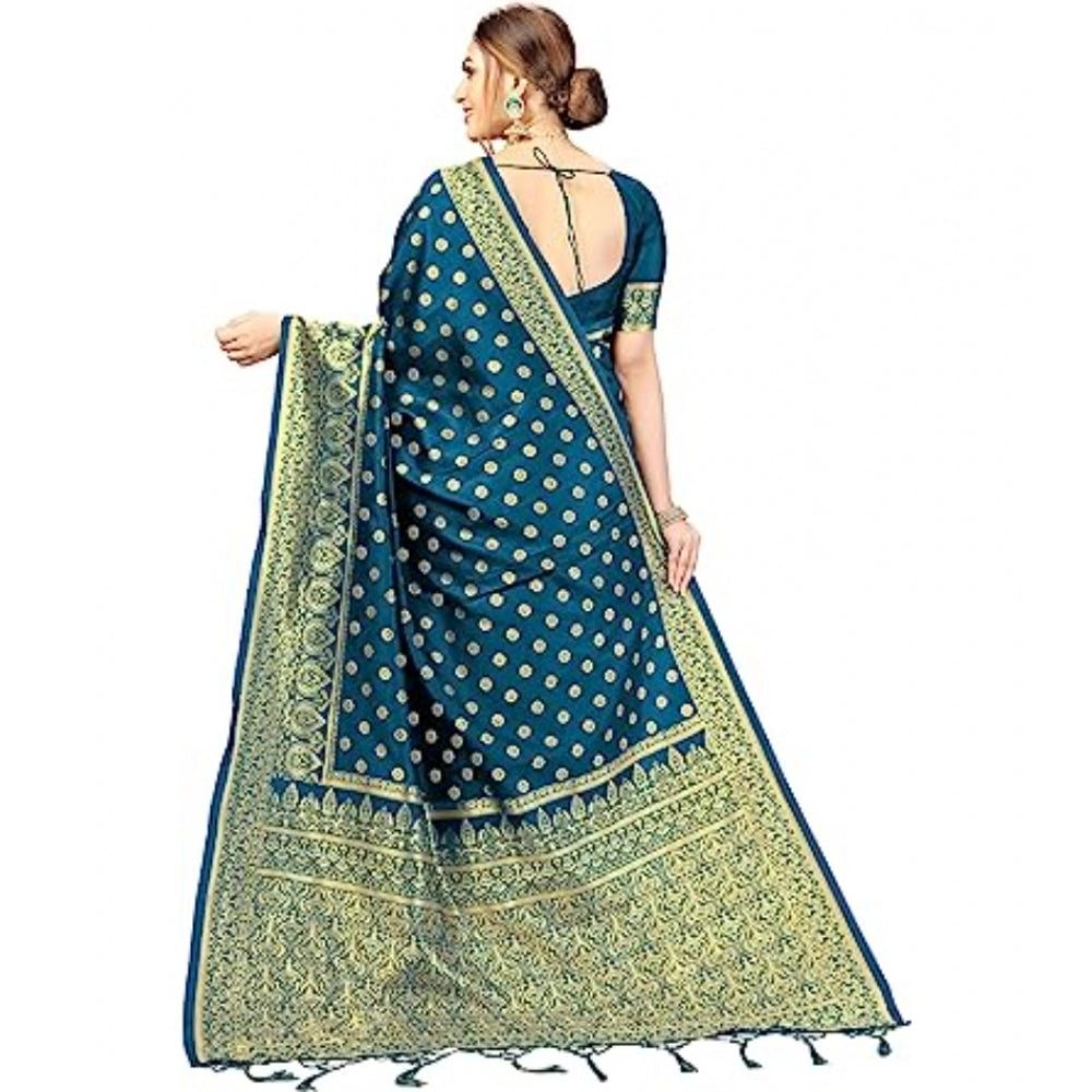 Amazing Floral Pattern Jacquard Woven Banarasi Art Silk Saree With Blouse piece