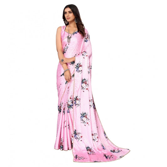 Sizzling Digital Printed With Moti Border Saree with Blouse Piece