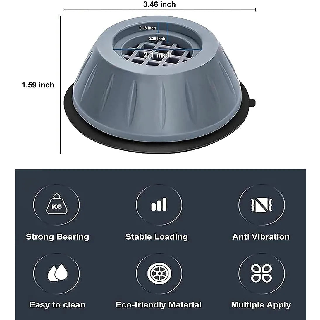 Anti Vibration Shock Proof Pads For Washing Machine - 4 Pcs