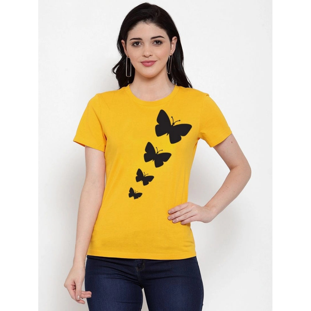 Marvellous Cotton Blend Butterflies Printed T Shirt