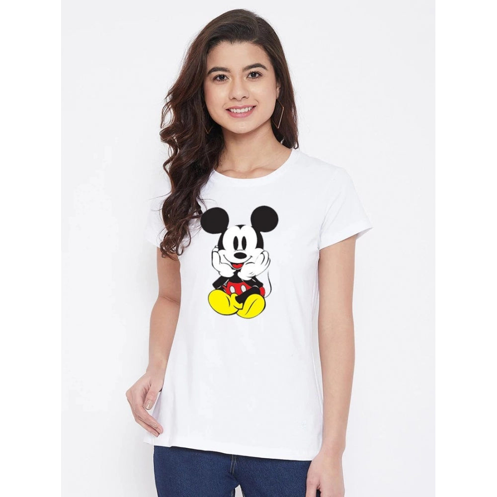 Sizzling Cotton Blend Mickey Mouse Printed T Shirt