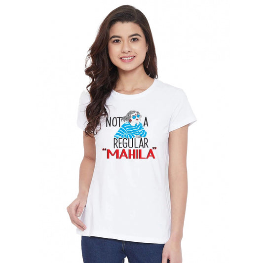 Sizzling Cotton Blend Not A Regular Mahila Printed T Shirt