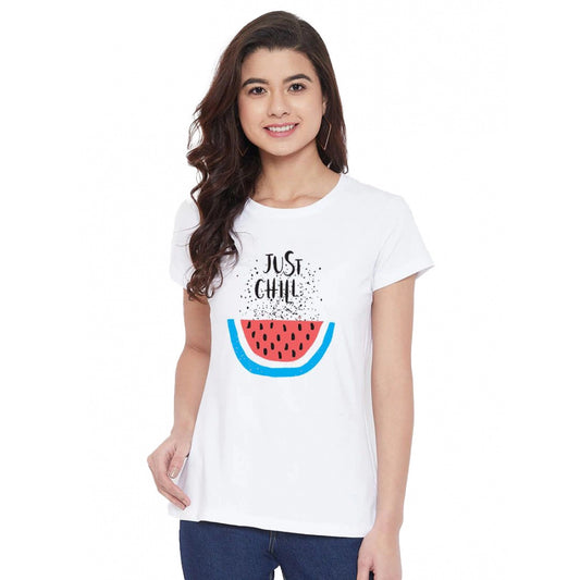Sizzling Cotton Blend Just Chill Printed T Shirt
