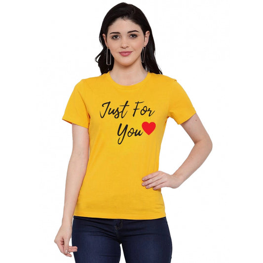 Sizzling Cotton Blend Just For You Printed T Shirt