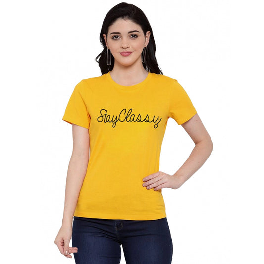Contemporary Cotton Blend Stay Classy Printed T Shirt