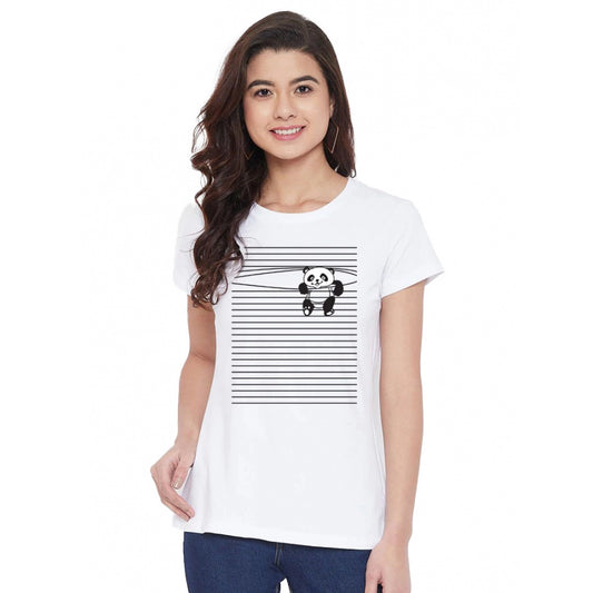 Contemporary Cotton Blend Peeping Panda Printed T Shirt