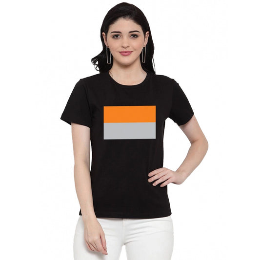 Contemporary Cotton Blend Two Color Strip Design Printed Printed T Shirt