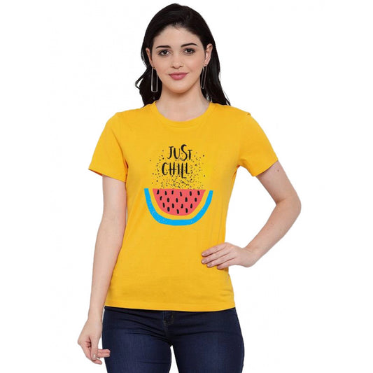 Sizzling Cotton Blend Just Chill Printed T Shirt