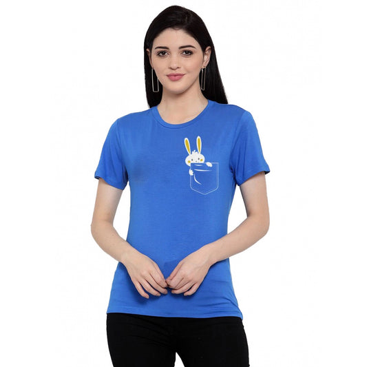 Contemporary Cotton Blend Rabbit Printed T Shirt