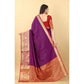 Sizzling Cotton Silk Woven Design Kanjeevaram Saree With Blouse piece