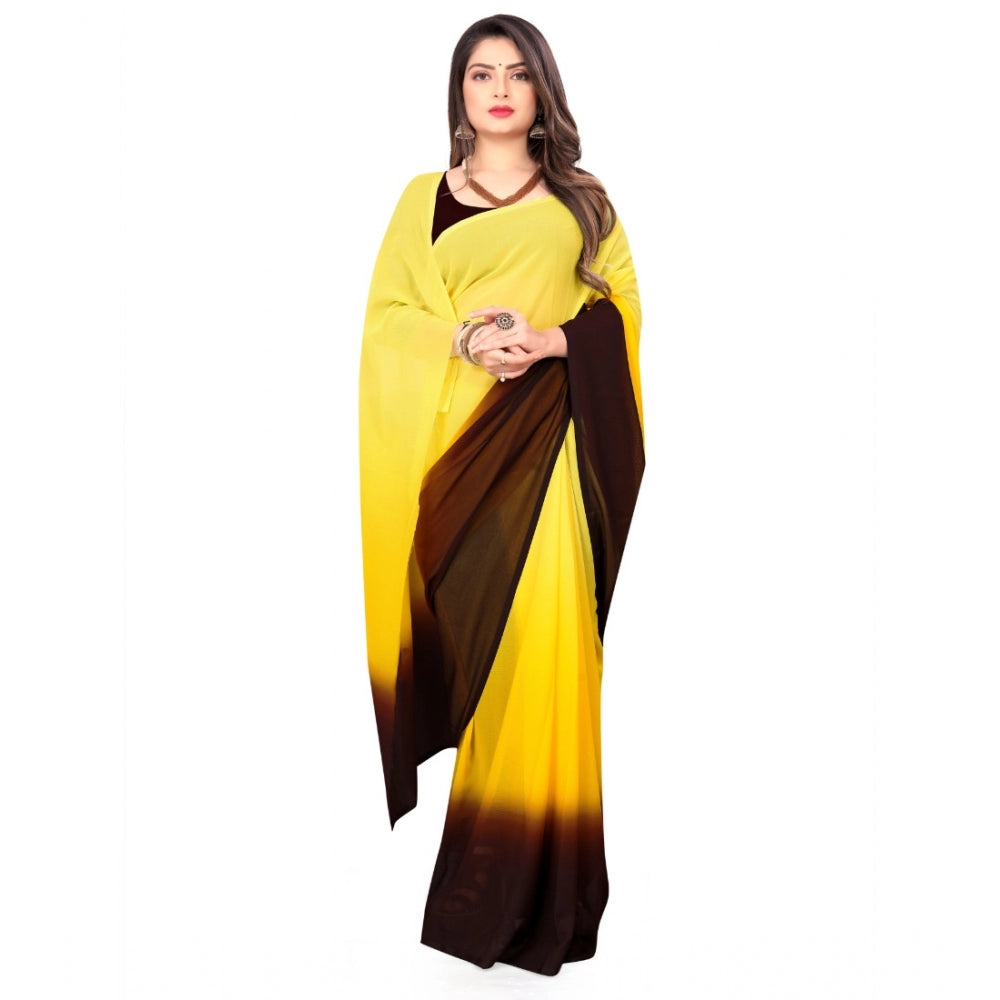 Adorable Georgette Printed Saree With Blouse Piece