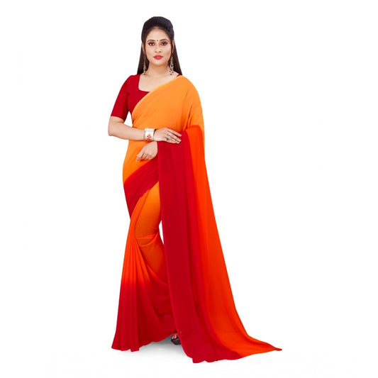 Adorable Georgette Printed Saree With Blouse Piece