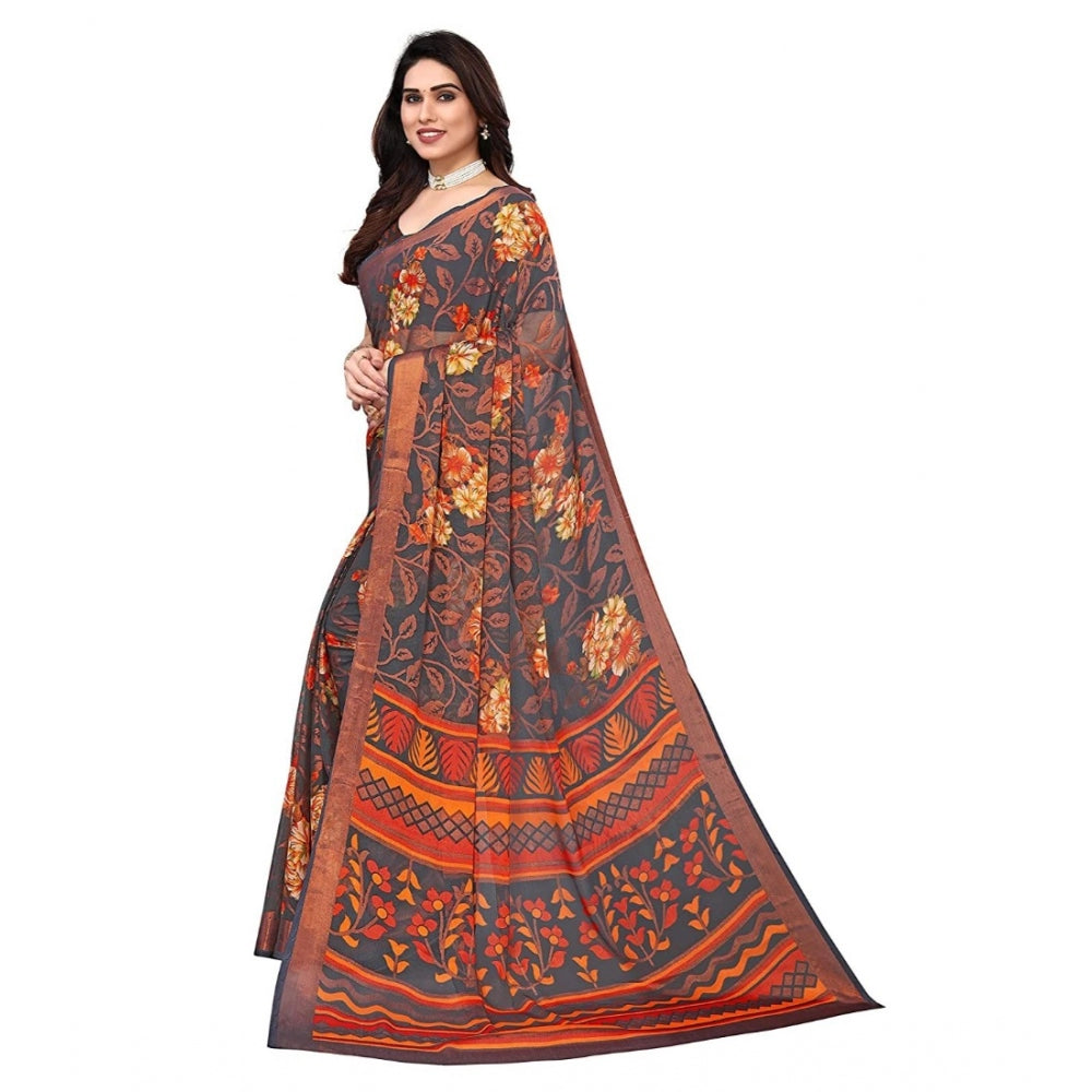 Awesome Viscose Rayon Printed Saree With Blouse piece