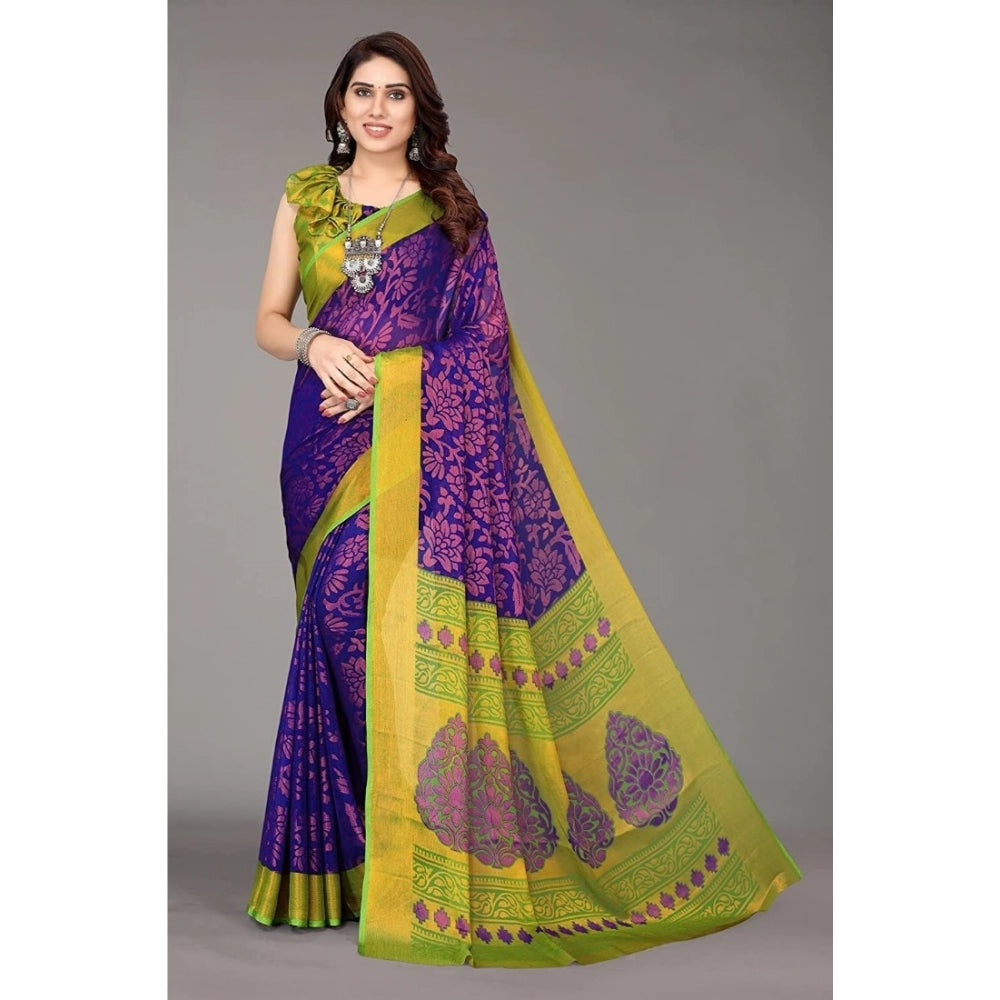 Awesome Viscose Rayon Printed Saree With Blouse piece