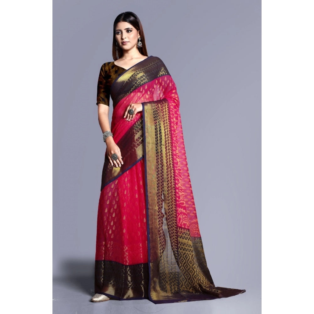 Awesome Viscose Rayon Printed Saree With Blouse piece