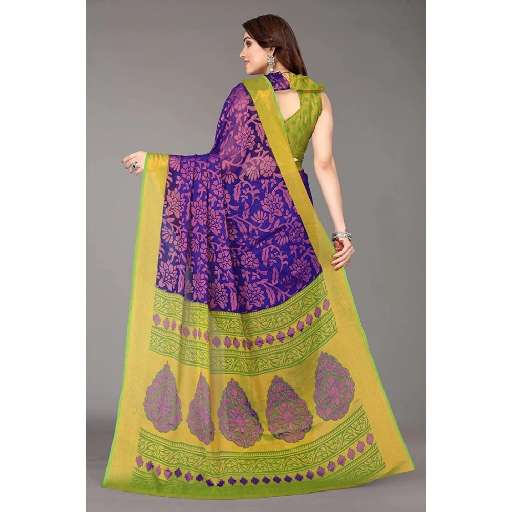 Awesome Viscose Rayon Printed Saree With Blouse piece