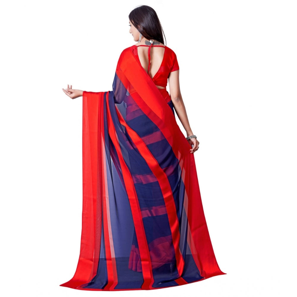 Modern Sattin Patta Printed Saree With Blouse piece