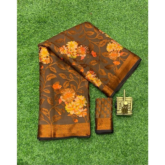 Embellished Viscose Rayon Printed Saree With Blouse piece