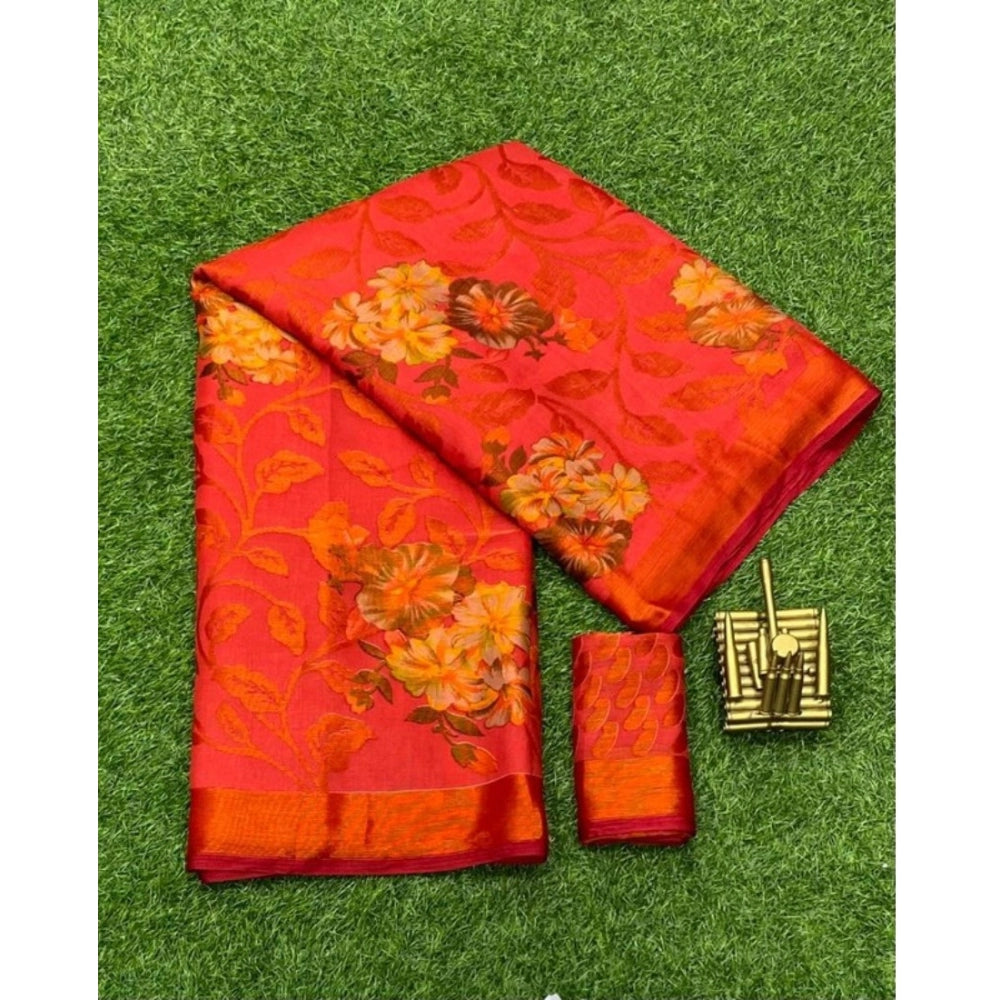 Embellished Viscose Rayon Printed Saree With Blouse piece