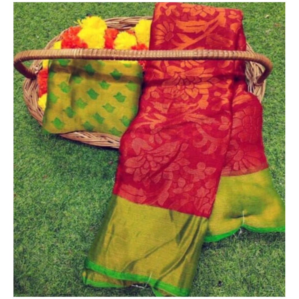 Modern Viscose Rayon Printed Saree With Blouse piece