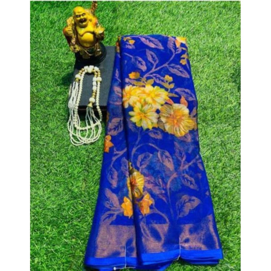 Lovely Viscose Rayon Printed Saree With Blouse piece