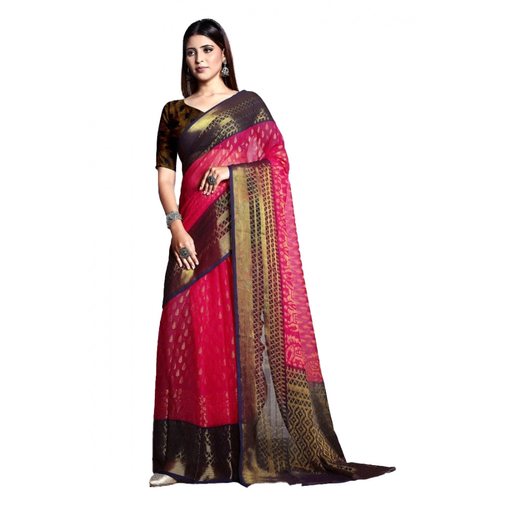 Awesome Viscose Rayon Printed Saree With Blouse piece