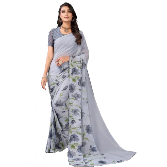 Superior Georgette Printed Saree With Blouse piece