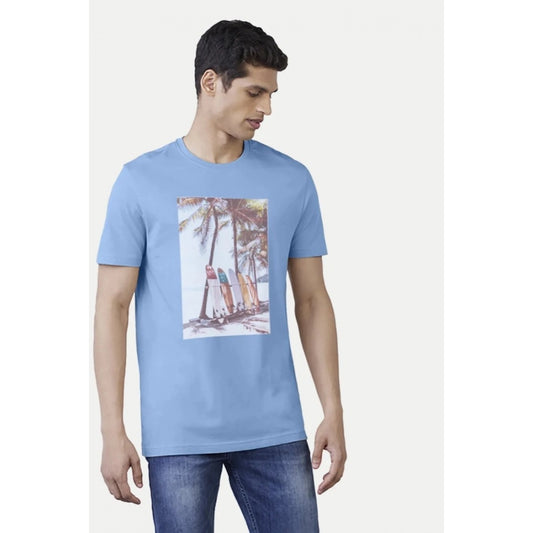 Men's Casual Half sleeve Digital Printed Cotton Crew Neck T shirt