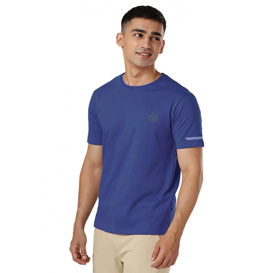 Men's Casual Half sleeve Solid Polyester Crew Neck T shirt