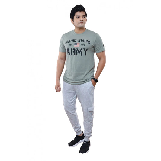 Men's Casual Half sleeve Printed Cotton Crew Neck T shirt