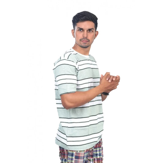 Men's Casual Half sleeve Stripped Cotton Crew Neck T shirt