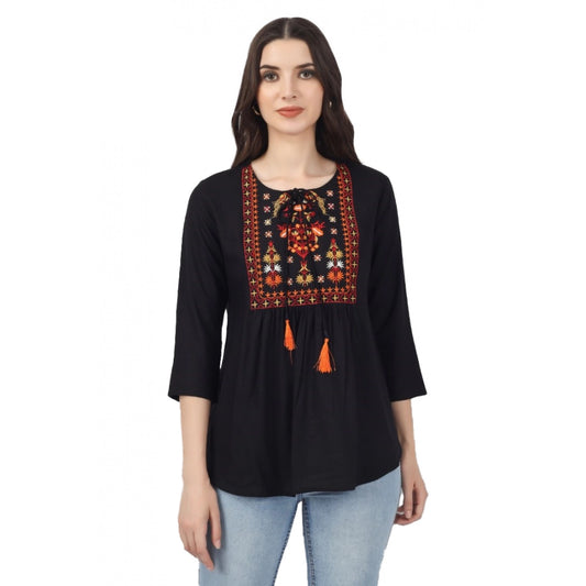 Awesome Embroidered Short Length Rayon Tunic Top