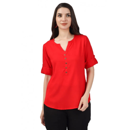 Superior Solid Short Length Rayon Tunic Top