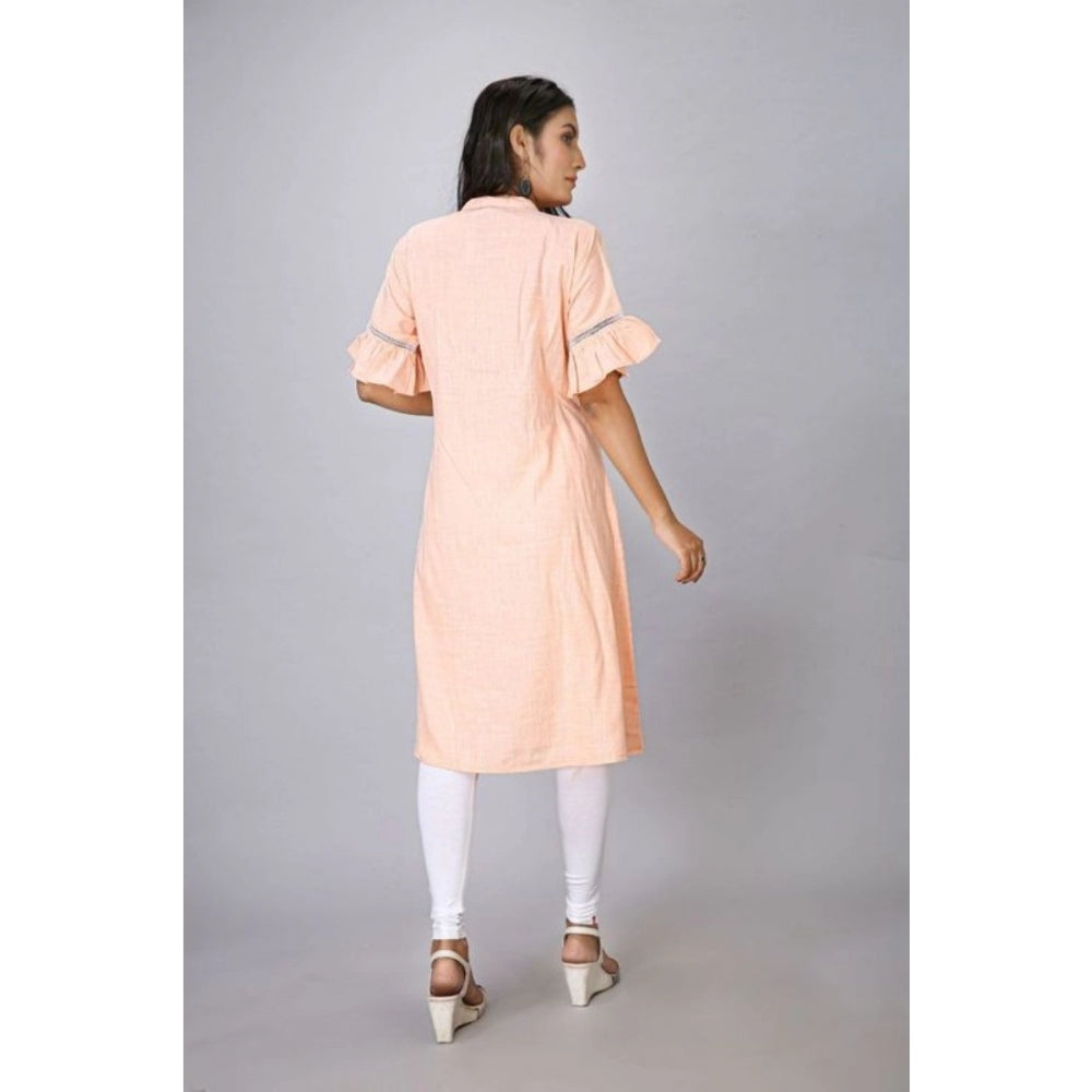 Casual Short Sleeve Silk Blend Printed Kurti