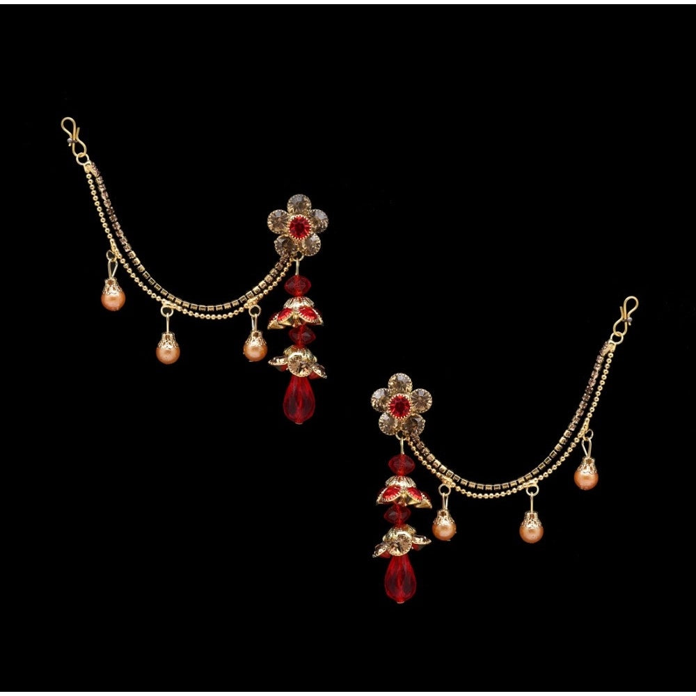 Appealing Red Color Bahubali Earrings