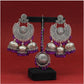 Superb Purple Color Oxidised Earrings Tikka Set