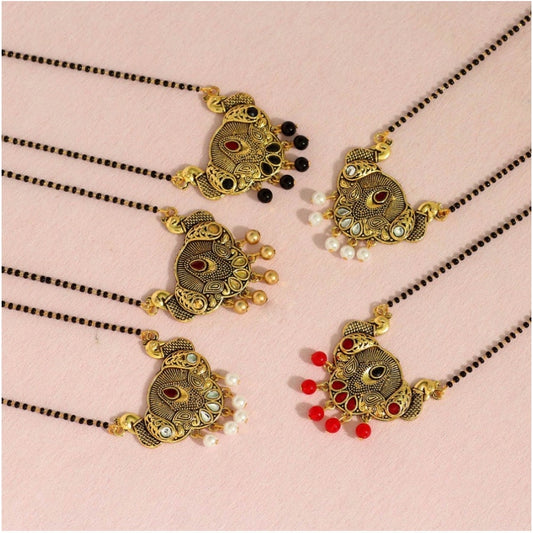 Delightful Assorted Color 5 Piece Of Mangalsutra Combo