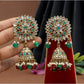 Fabulous Maroon and Green Color Mirror Earrings