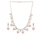 Incredible Women's Rose Gold Plated Brass Necklace and Earings Set